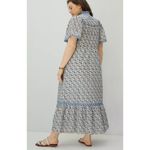 Anthropologie Othilia Titania Flounced Maxi Dress Blue Floral Size Small Photo 2