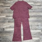 Ava & Viv  NWT Pink Ribbed Short Sleeve Lounge Set Women's I16 Photo 4