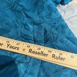 Mureli women's XL blue all over floral 100% silk full zip button windbreaker Photo 5