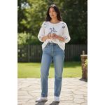 Kindred L White Embroidered Peasant Blouse Anthropologie Boho Cottagecore Top Photo 10