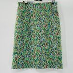 Anthropologie Maeve Green Paisley Print Straight Pencil Skirt Small Academia Photo 2