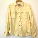 L. L. BEAN Tropicwear Shirt Solid Yellow Button Down Short Sleeve Vented Small S Photo 0