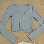 Me to We Light Blue Long Sleeve Button-Up Top Photo 0