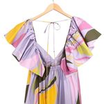 NWT La Ligne Stella Tiered Ruffle Cotton Midi Dress Lavender Swirl Size Small Purple Photo 8