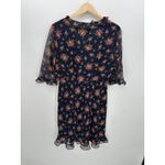 Donna Ricco  Floral Midi Dress Size 10P Feminine Ruffle Dainty Modest Sheer Photo 1