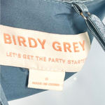 Birdy Grey  Shiny Satin Kensie One Shoulder Maxi Gown Dress French Blue Small Photo 11