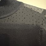Cable & Gauge Black Rhinestones Sparkle Sweater Mock Neck Holiday Party M FLAW Photo 3