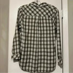 Entro  Olive and white plaid long sleeve button up shirt size S Photo 2