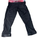 Lululemon Chase Me Crop II Black / Secret Garden Luxtreme & Mesh & Faux Leather Photo 2