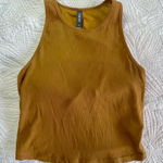 Vuori  Pose Pylo Tank Top in a mustard  Gold built in bra Photo 0