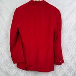 Neiman Marcus Vintage 80s  Red Silk Blazer Jacket Women's Size 10 Single Breasted Photo 12