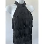 Cache  High Neck Black Full Fringe Skirt Set, Size 8 Western Rodeo (b41) Photo 1
