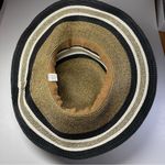 Wide Brim Sun Hat Packable Outdoors Hiking Beach Vacation Straw Metallic Striped Black Photo 5