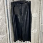 Pomander Place Tuckernuck‎ Faux Leather Pencil Skirt Black Midi Ruched Front NWT Size M Photo 4