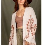 Anthropologie Open Front Fuzzy Cardigan tribal Aztec print Photo 0