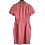Vintage Gillian Women Silk Shift Wrap Dress 2 Coral Oversized Collar Career‎ Orange Photo 2
