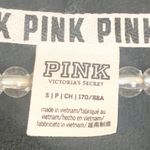 PINK - Victoria's Secret Victoria’s Secret Pink Size Small Black Arm Stripe Hooded V Neck Sweatshirt Photo 3