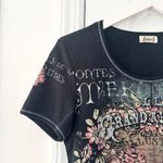 Jamee J Vintage USA Y2K Black Grand Ale Dark Romantic Baby Tee Top Large French Photo 1