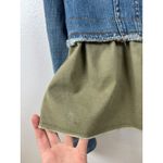 Pilcro and the Letterpress Small Denim Jacket Olive Green Ruffle Hem Womens Photo 8
