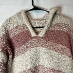 Hippie Rose  Striped Textured Hoodie - Pink and Cream Photo 3