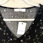 Elodie  Shirt Womens Large Black Floral Lace Up Whimsygoth Cottagecore Feminine Photo 2