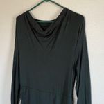[Me + Em ] Dark Green Long Sleeve Jersey Ruched Dress Photo 6