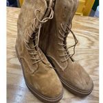 Vince Kady Combat Boots Women's 9 M Brown Suede Side Zip Lace Up Waterproof S67 Photo 0