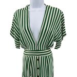 Faithfull the Brand Faithful the Brand Milan MIDI Dress green & white stripe size US‎ 6 Medium Photo 2