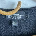 Icelandic 100% wool beautiful cardigan sweater with embroidery designs Black Size L Photo 10