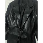 ASOS  ASYOU Black Faux Leather Buckle Detail Cinched Waist Blazer Jacket Size 10 Photo 8