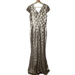 Dress the Population  Lina Cap Sleeve Gold Sequin Gown Maxi Dress Size L Photo 15