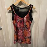 Cute Y2K fairy whimsigoth swirl stretchy 2 in 1 look mesh sleeveless top paisley Black Size M Photo 6