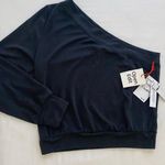 Open Edit NWT  BLACK ONE-SHOULDER LONGSLEEVE CROP TOP Photo 0