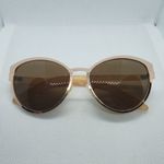 None Tan & Gold Sunglasses Photo 1