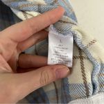 Veveret Blue Cream Plaid Shacket Flannel Jacket Fall Spring Comfy Casual Large Photo 2