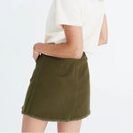 Madewell Raw-Hem A-Line Mini Skirt in Kale Photo 2