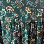 J.Jill Wearever Top Tunic Green Floral Paisley SZ Med Jersey Cottage Core Fairy Photo 6