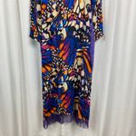 Nasty Gal  Blue&Purple Butterfly Print Fringe Open Front Duster Kimono Sz.4 Photo 7