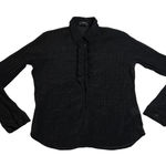 Guess Vintage  Ruffle Trim Button Up Shirt Size XL Semi Sheer Minimalist Y2K 90s Photo 0