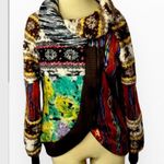 Adore Boho Artsy Patchwork Cowl Jacket Sz S Photo 5