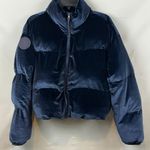 Fabletics Wander Crushed Velour Blue Cropped Puffer Jacket with Pockets Size S Photo 4