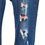 Judy Blue Mariah Distressed Serape Patch Skinny Fit Denim Jeans Photo 4