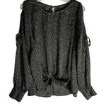 Lane Bryant Black And White Cold Shoulder Long Sleeve Shirt Blouse SZ 20 Photo 0