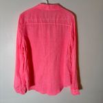 Lilly Pulitzer  Sea View Linen Button Down Shirt in Pink Size Medium Photo 6