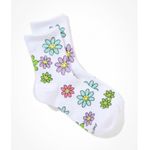 American Eagle  Outfitters White AE Flower Smiley® Colorful Daisy ‘90s Crew Socks Photo 5