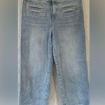 Talbots  light wash stretchy cropped wide leg ankle jeans, front pockets; size 6 Photo 0