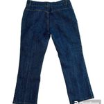 Halston Dark Wash Straight Leg Trouser Jeans PT1437 Size 10 Double Button Blue Photo 1