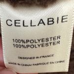 CELLABIE Women's Brown Fuzzy Hooded Cardigan Button Front Size L Size L Photo 3