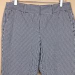 Ann Taylor Women’s Seersucker Plaid Black White Ankle Cropped Chino Pants Photo 1
