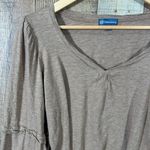 Democracy  Brown Ruffle Sleeve Boho Top XL Women’s Long Sleeve Knit Blouse Photo 2